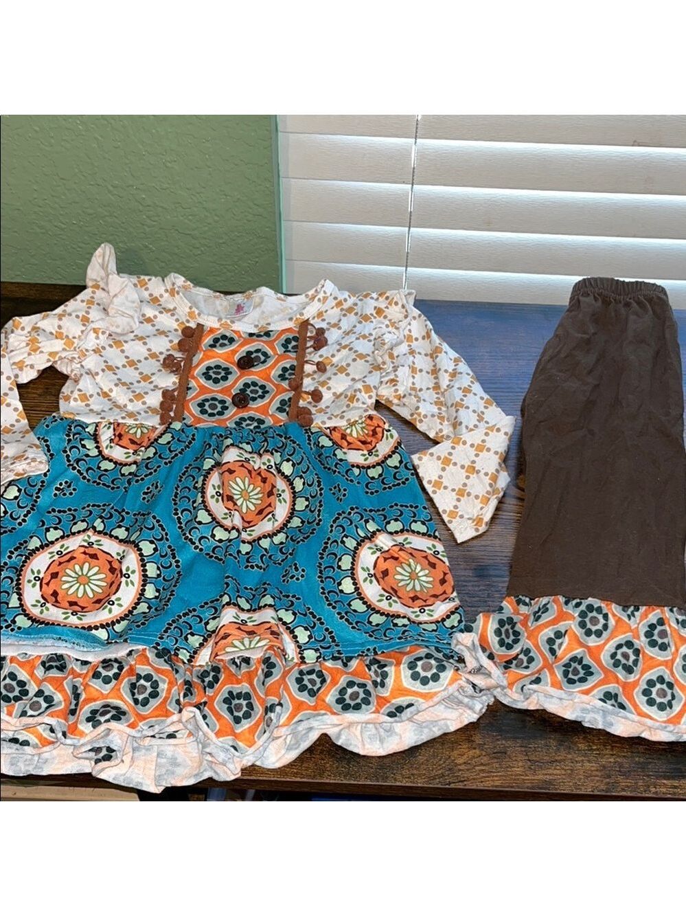 Kids Floral Matching Set - Blue, Orange, Brown